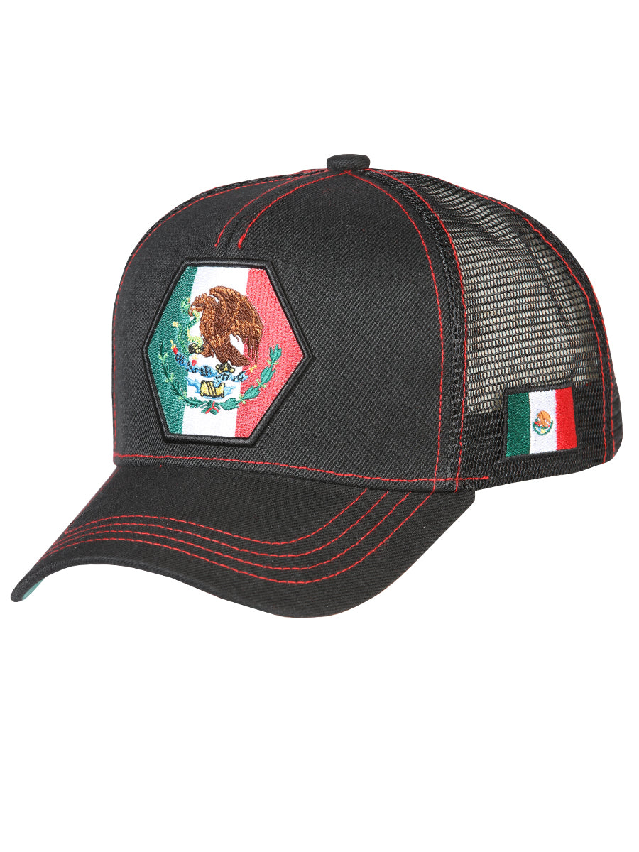 Gorra Bordada Escudo de Mexico de Poliester 'El General' - ID: 44818 Gorras El General Black