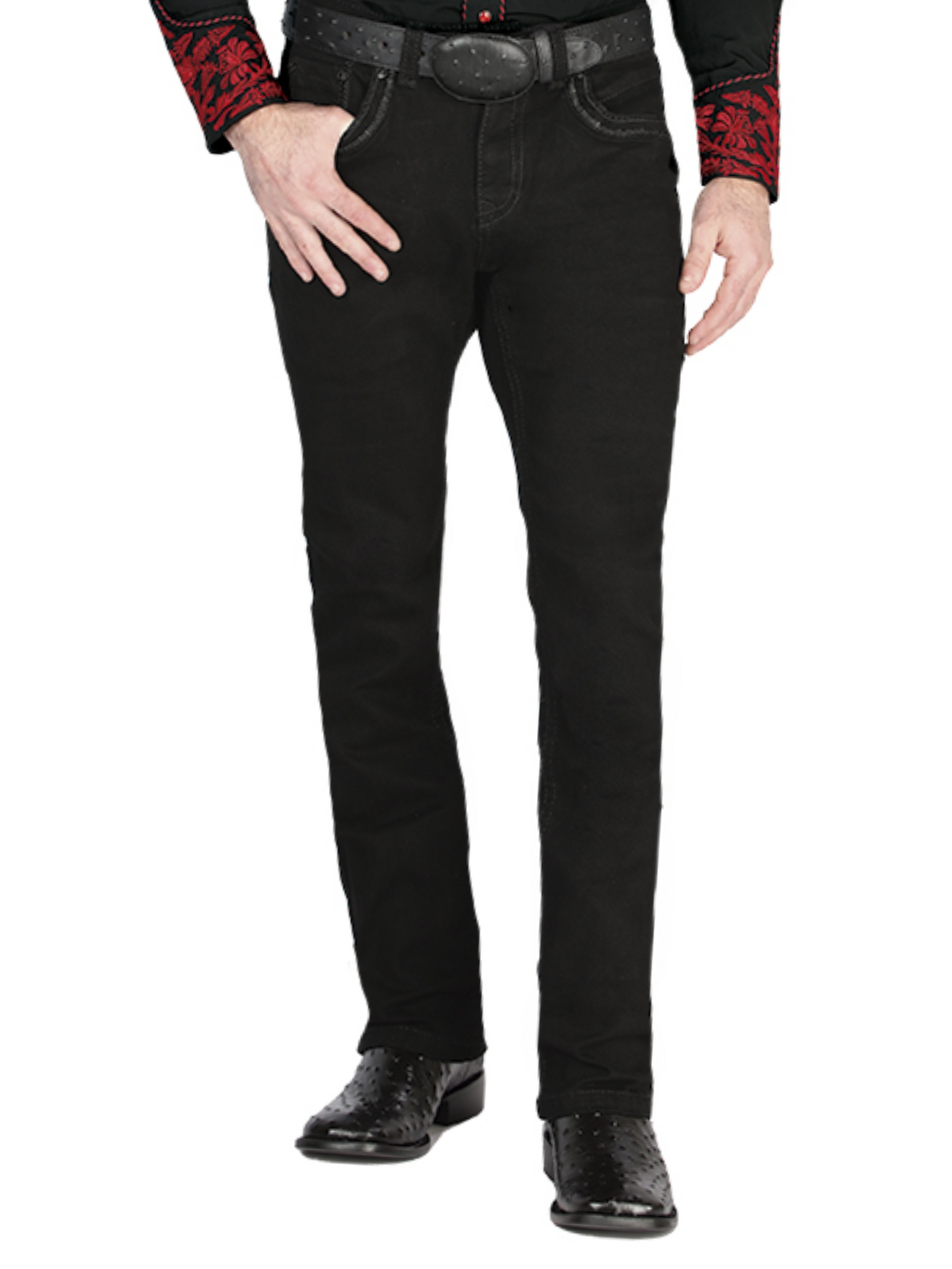 Pantalon Vaquero de Mezclilla Boot Cut Negro para Hombre 'Centenario' - ID: 44831 Denim Jeans Centenario 