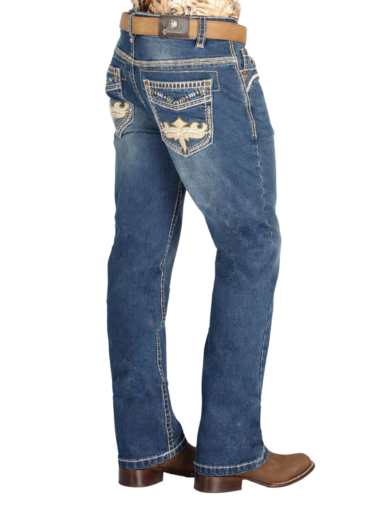Dark Blue Boot Cut Denim Jeans for Men 'Centenario' - ID: 44832 Denim Jeans Centenario