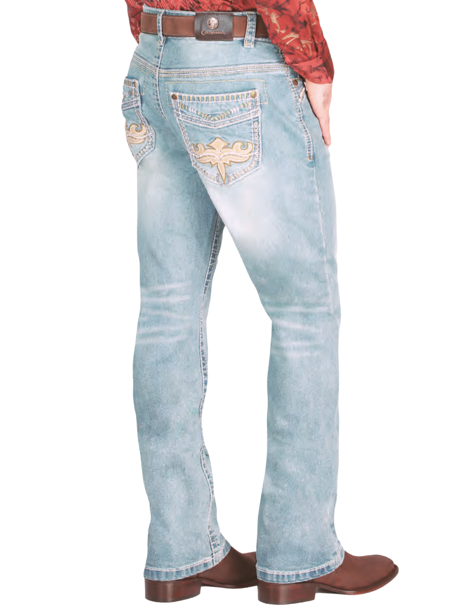 Pantalon Vaquero de Mezclilla Boot Cut Azul Claro para Hombre 'Centenario' - ID: 44833 Denim Jeans Centenario 