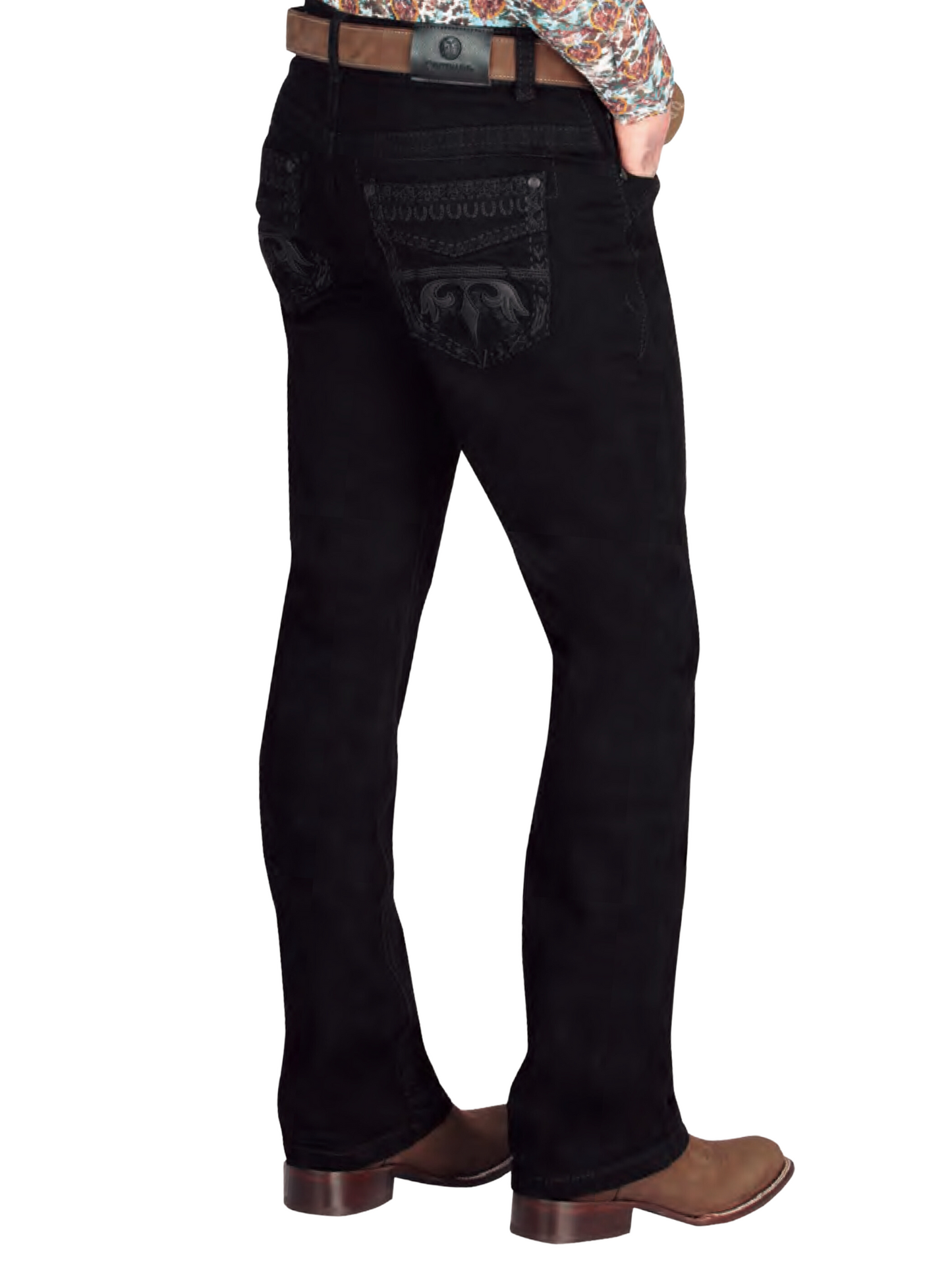 Pantalon Vaquero de Mezclilla Boot Cut Negro para Hombre 'Centenario' - ID: 44834 Denim Jeans Centenario 