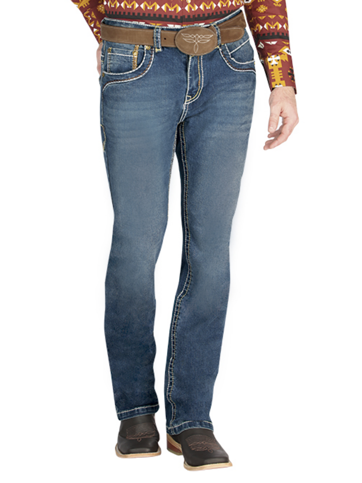 Dark Blue Boot Cut Denim Jeans for Men 'Centenario' - ID: 44835 Denim Jeans Centenario
