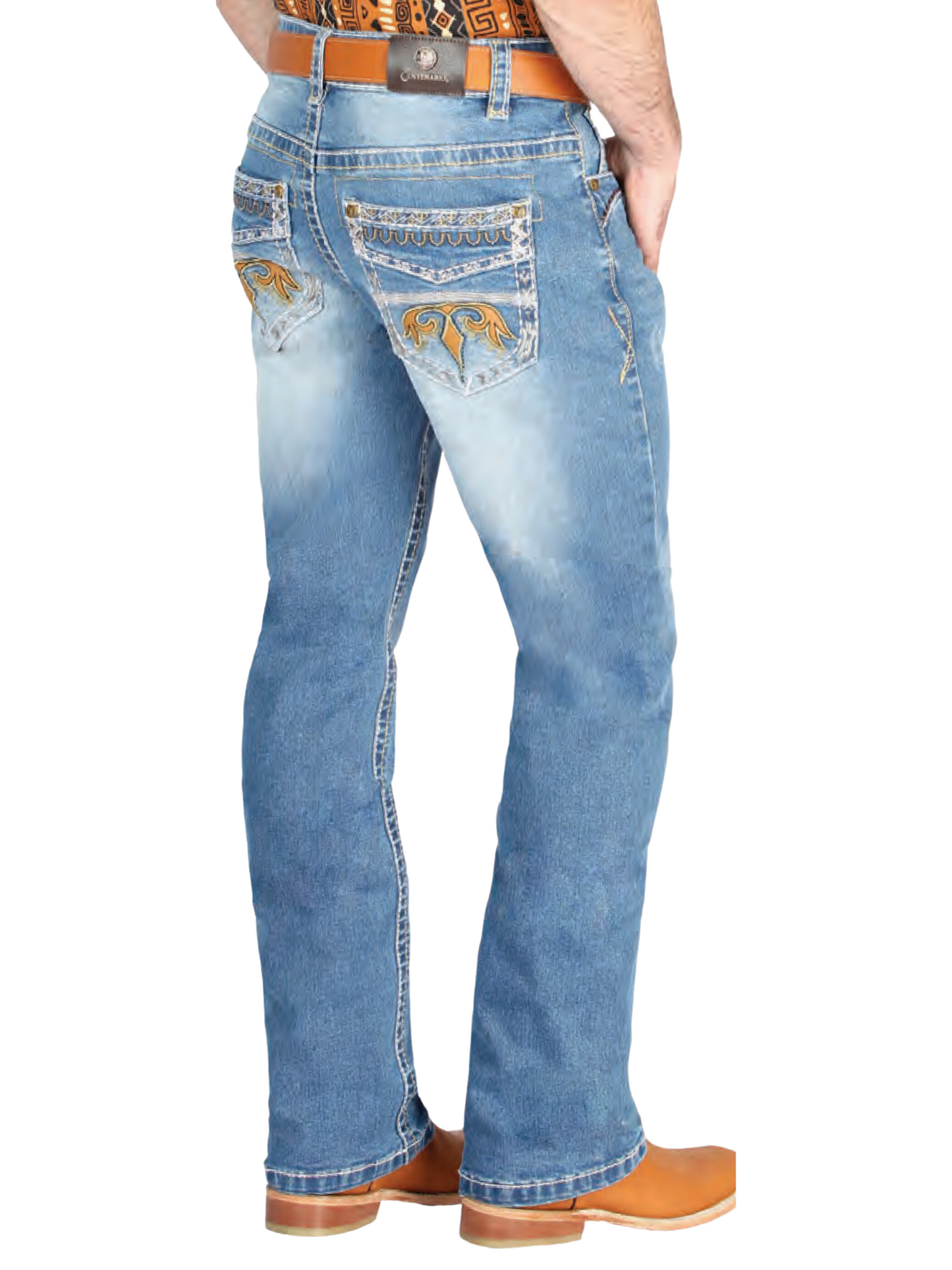 Light Blue Boot Cut Denim Jeans for Men 'Centenario' - ID: 44836 Denim Jeans Centenario