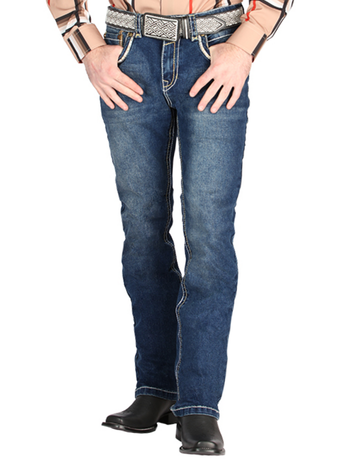 Pantalon Vaquero de Mezclilla Boot Cut Azul Oscuro para Hombre 'Centenario' - ID: 44838 Denim Jeans Centenario 