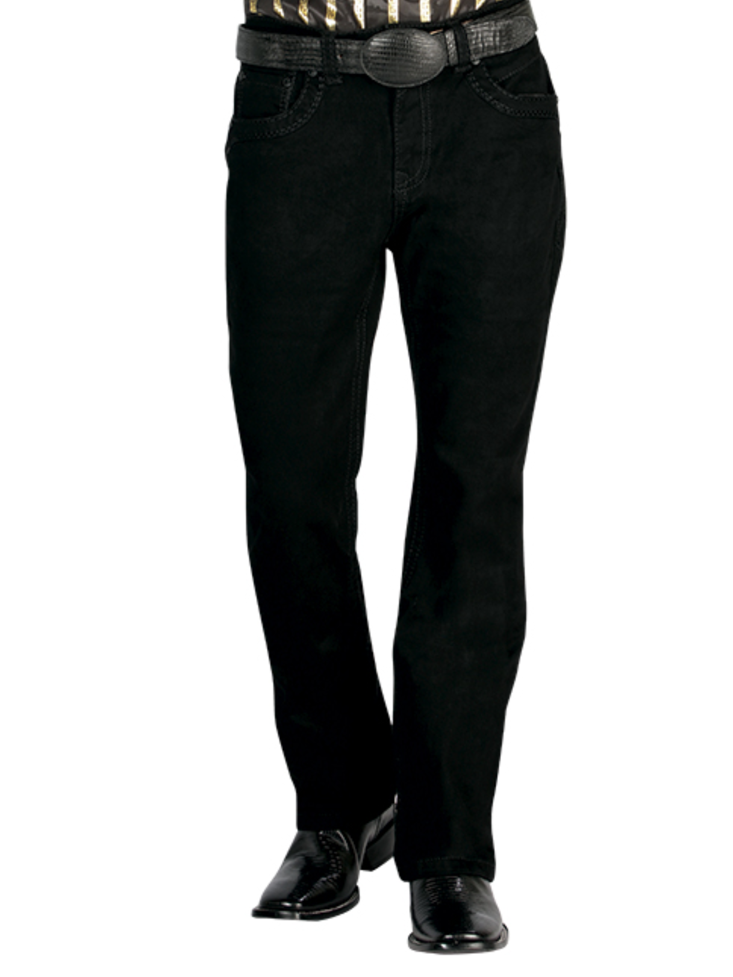 Pantalon Vaquero de Mezclilla Boot Cut Negro para Hombre 'Centenario' - ID: 44840 Denim Jeans Centenario 