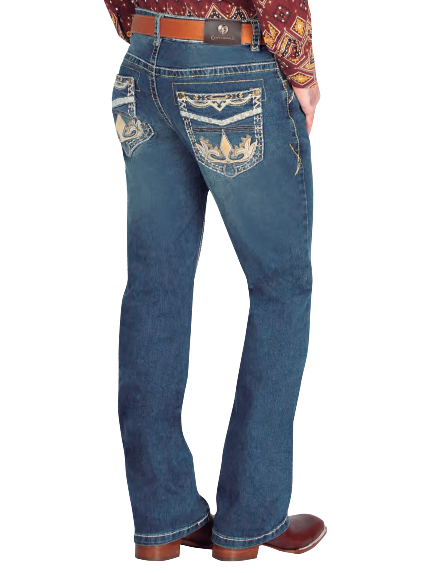 Dark Blue Boot Cut Denim Jeans for Men 'Centenario' - ID: 44841 Denim Jeans Centenario