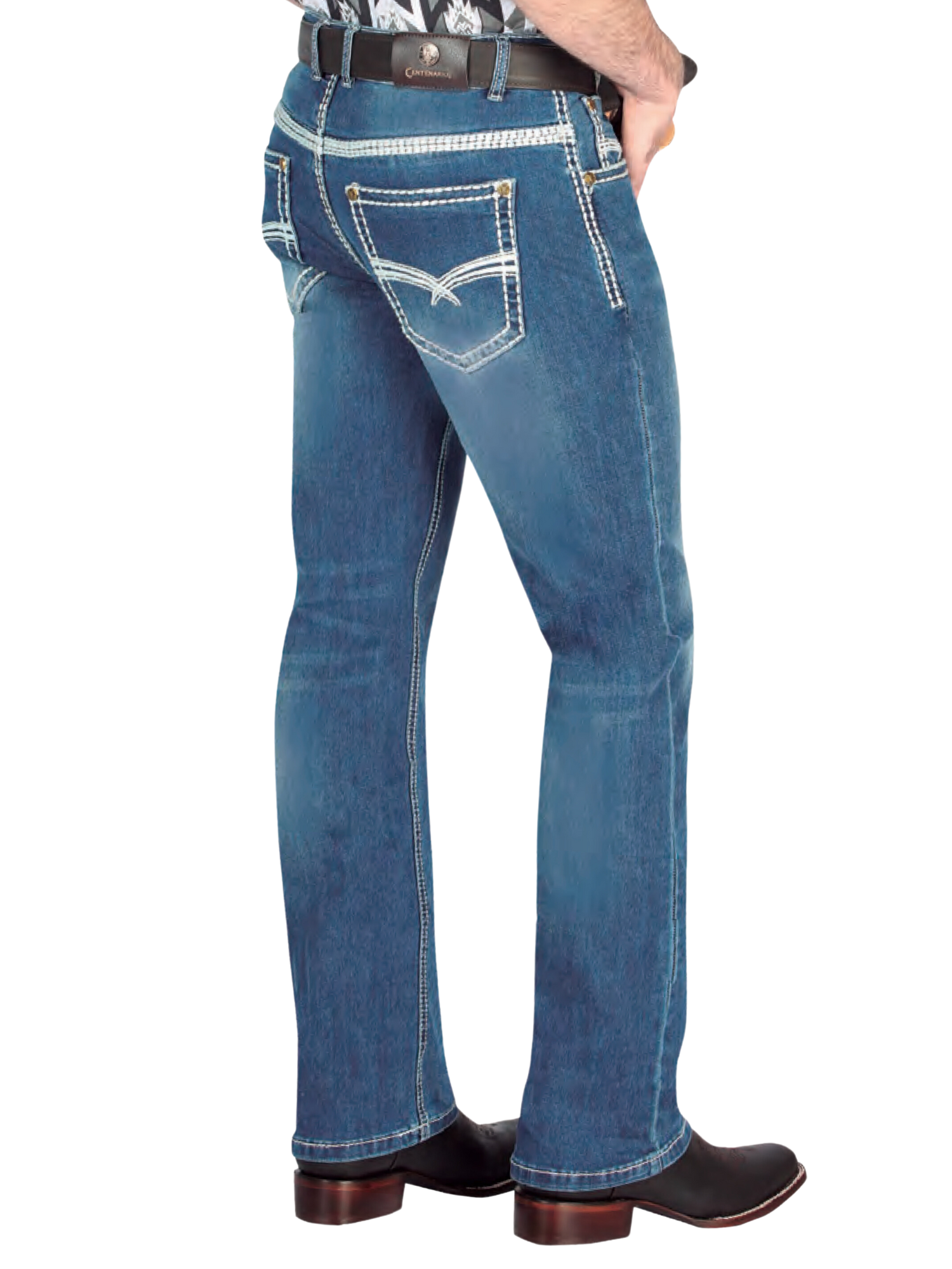 Pantalon Vaquero de Mezclilla Boot Cut Azul para Hombre 'Centenario' - ID: 44845 Denim Jeans Centenario 