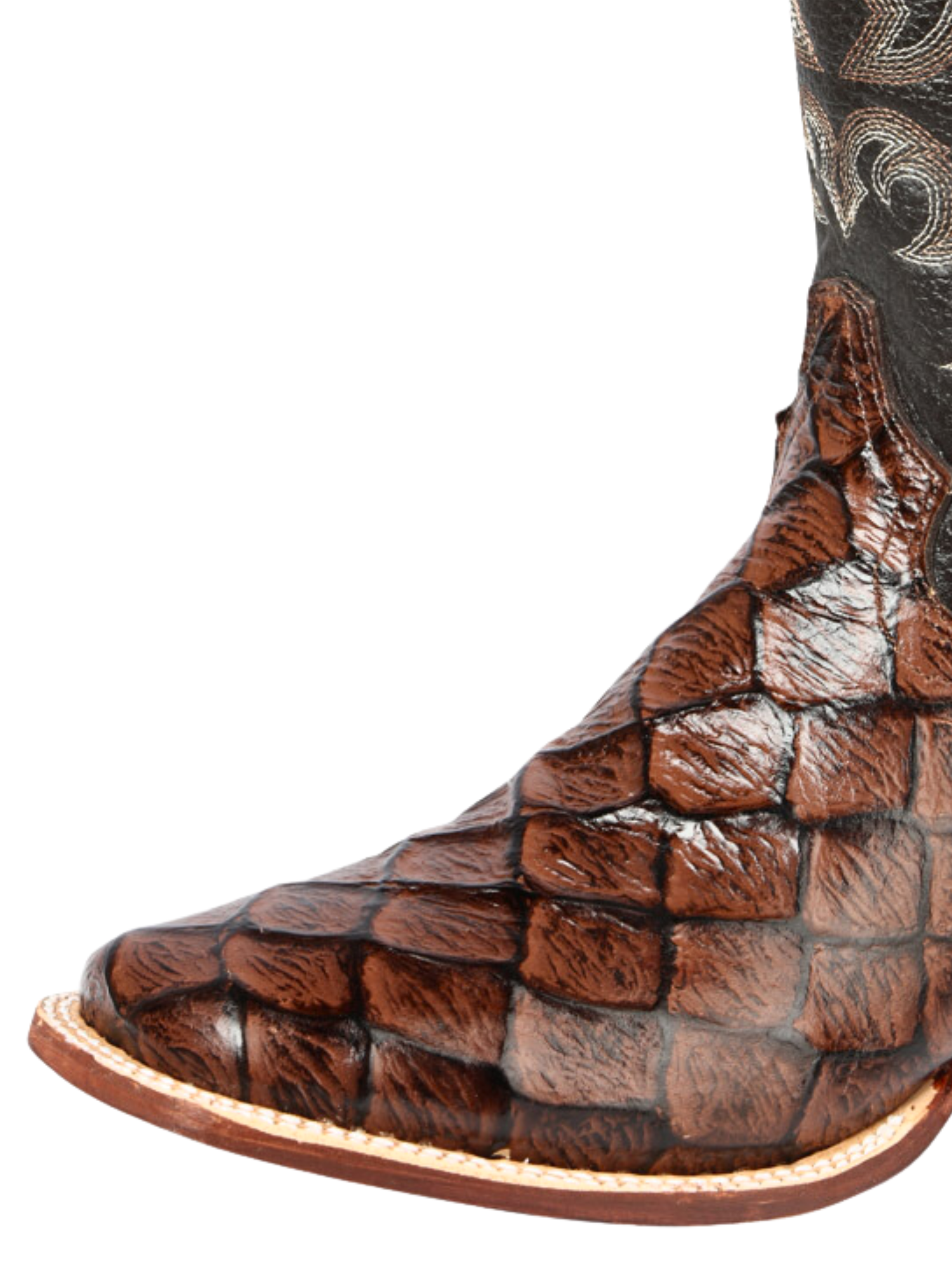 Botas Vaqueras Rodeo Imitacion de Monster Fish Grabado en Piel Vacuno para Hombre 'El Señor de los Cielos' - ID: 44931 Botas Caiman Print El Señor de los Cielos 