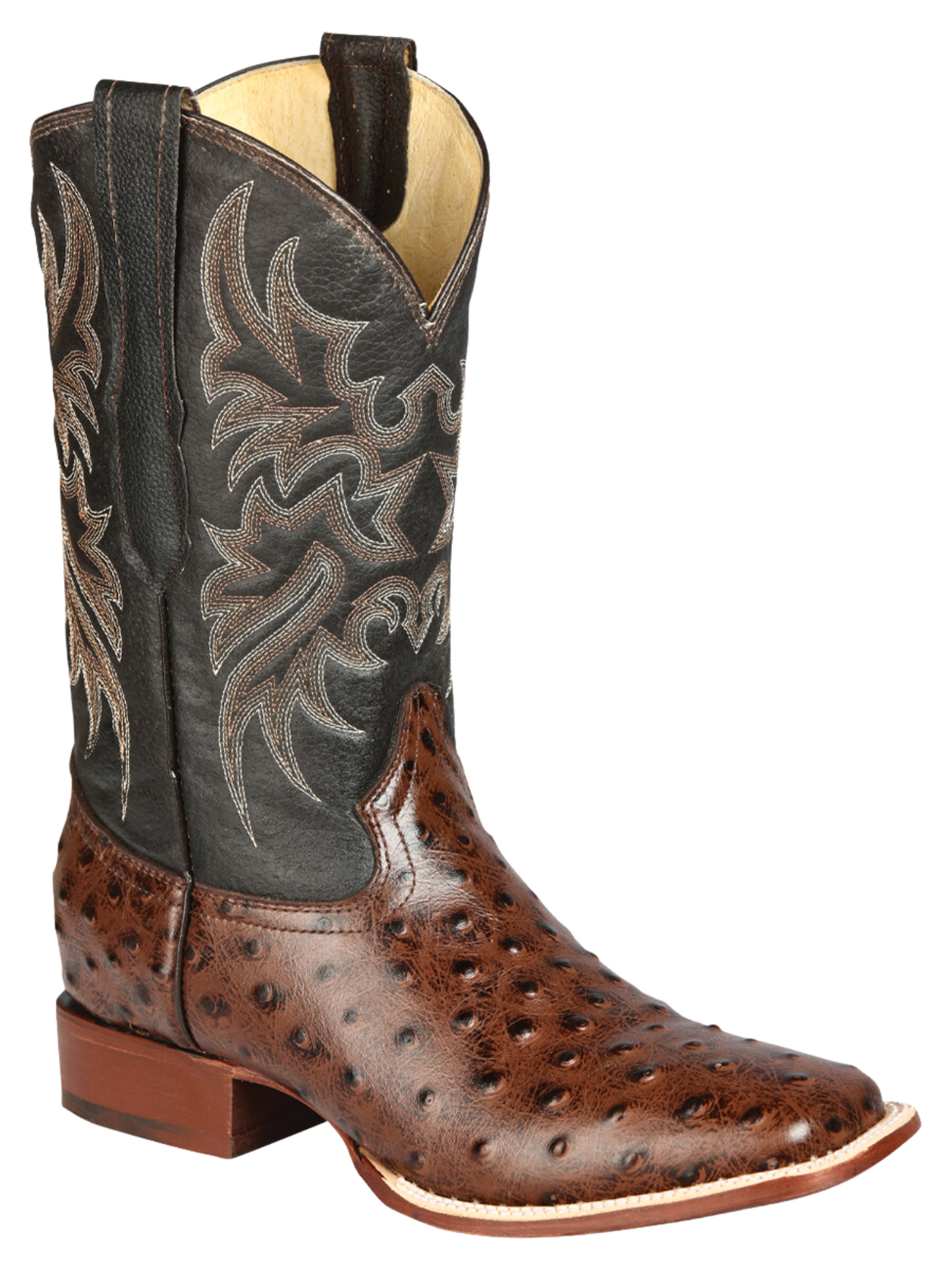 Botas Vaqueras Rodeo Imitacion de Avestruz Grabado en Piel Vacuno para Hombre 'El Señor de los Cielos' - ID: 44934 Botas Caiman Print El Señor de los Cielos 