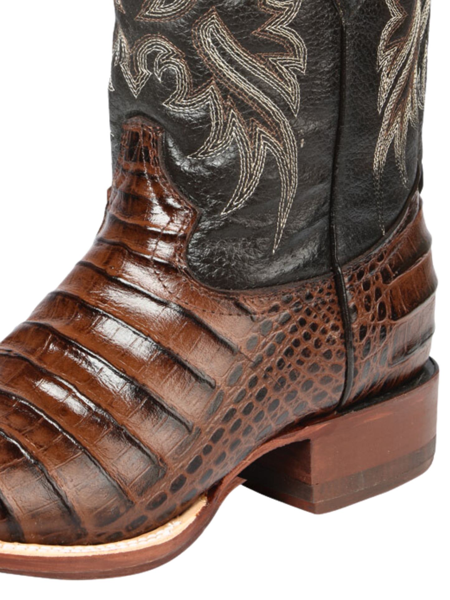 Botas Vaqueras Rodeo Imitacion de Caiman Belly Grabado en Piel Vacuno para Hombre 'El Señor de los Cielos' - ID: 44937 Botas Caiman Print El Señor de los Cielos 