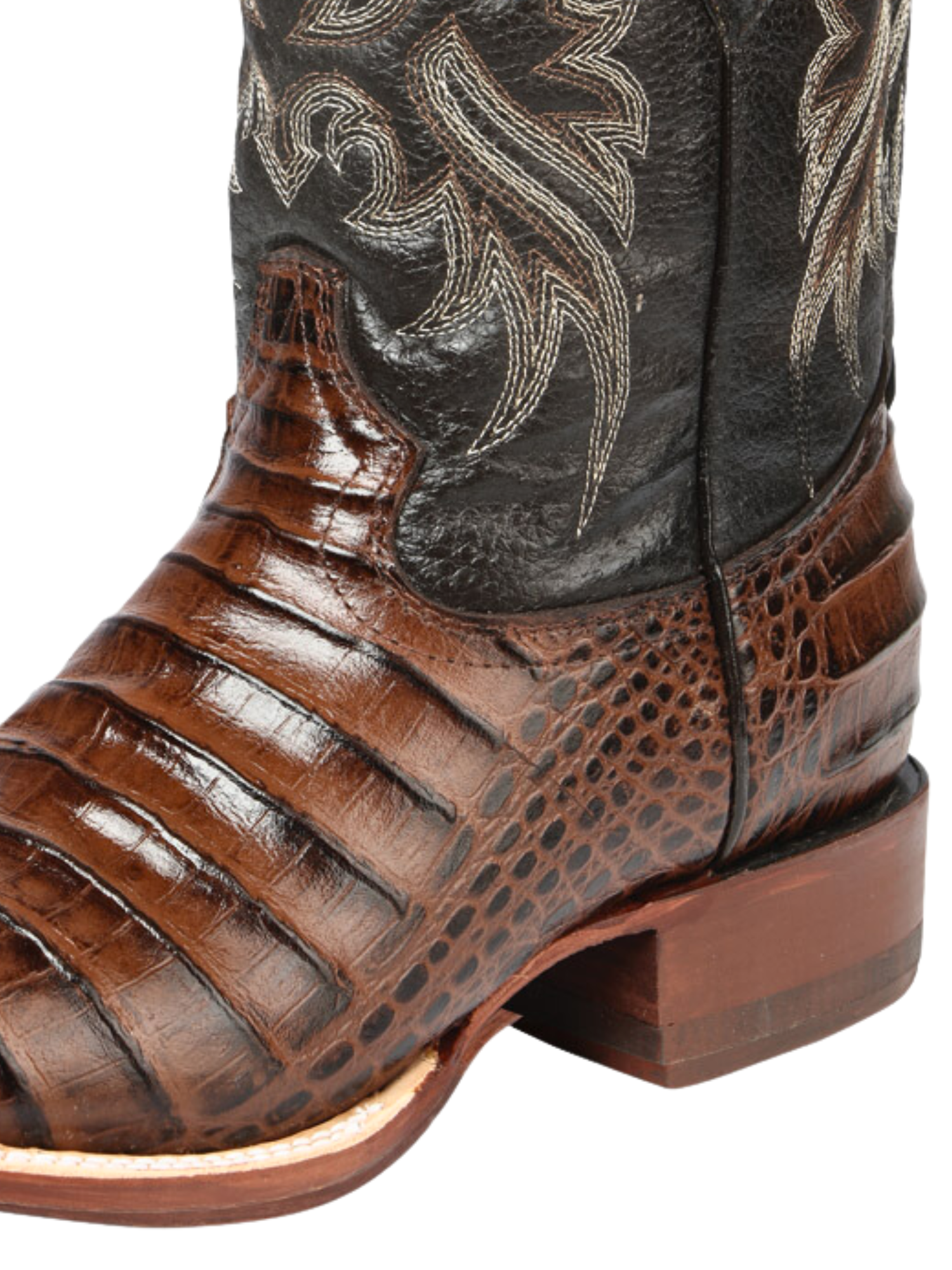 Botas Vaqueras Rodeo Imitacion de Caiman Belly Grabado en Piel Vacuno para Hombre 'El Señor de los Cielos' - ID: 44937 Botas Caiman Print El Señor de los Cielos 