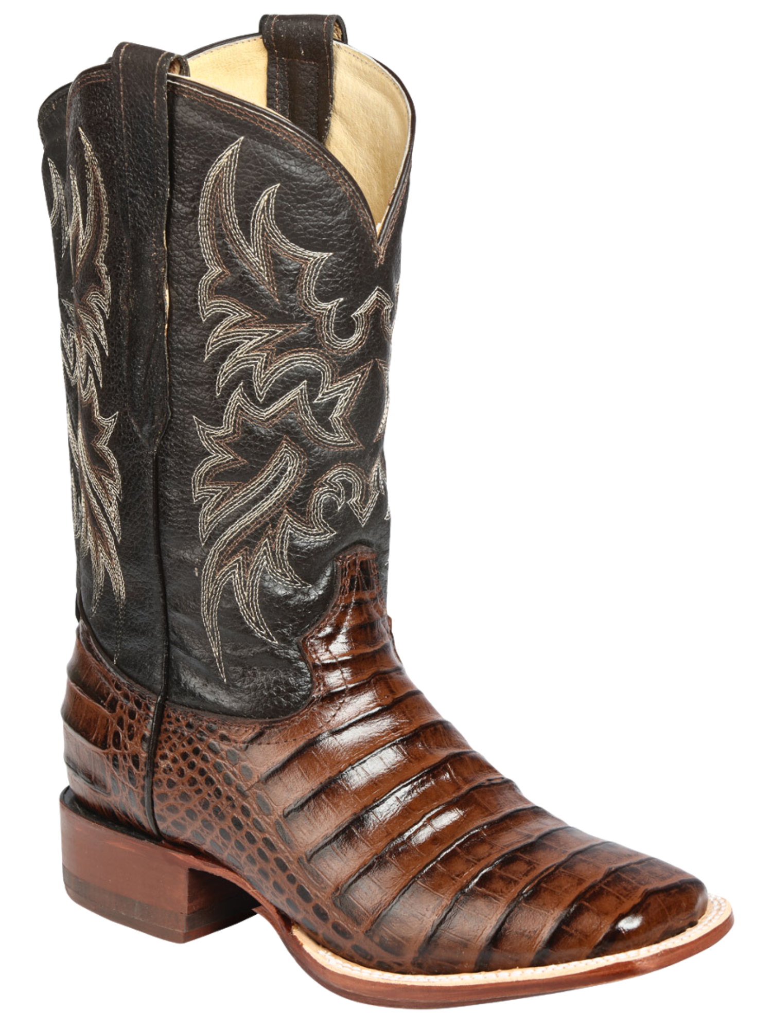 Botas Vaqueras Rodeo Imitacion de Caiman Belly Grabado en Piel Vacuno para Hombre 'El Señor de los Cielos' - ID: 44937 Botas Caiman Print El Señor de los Cielos 