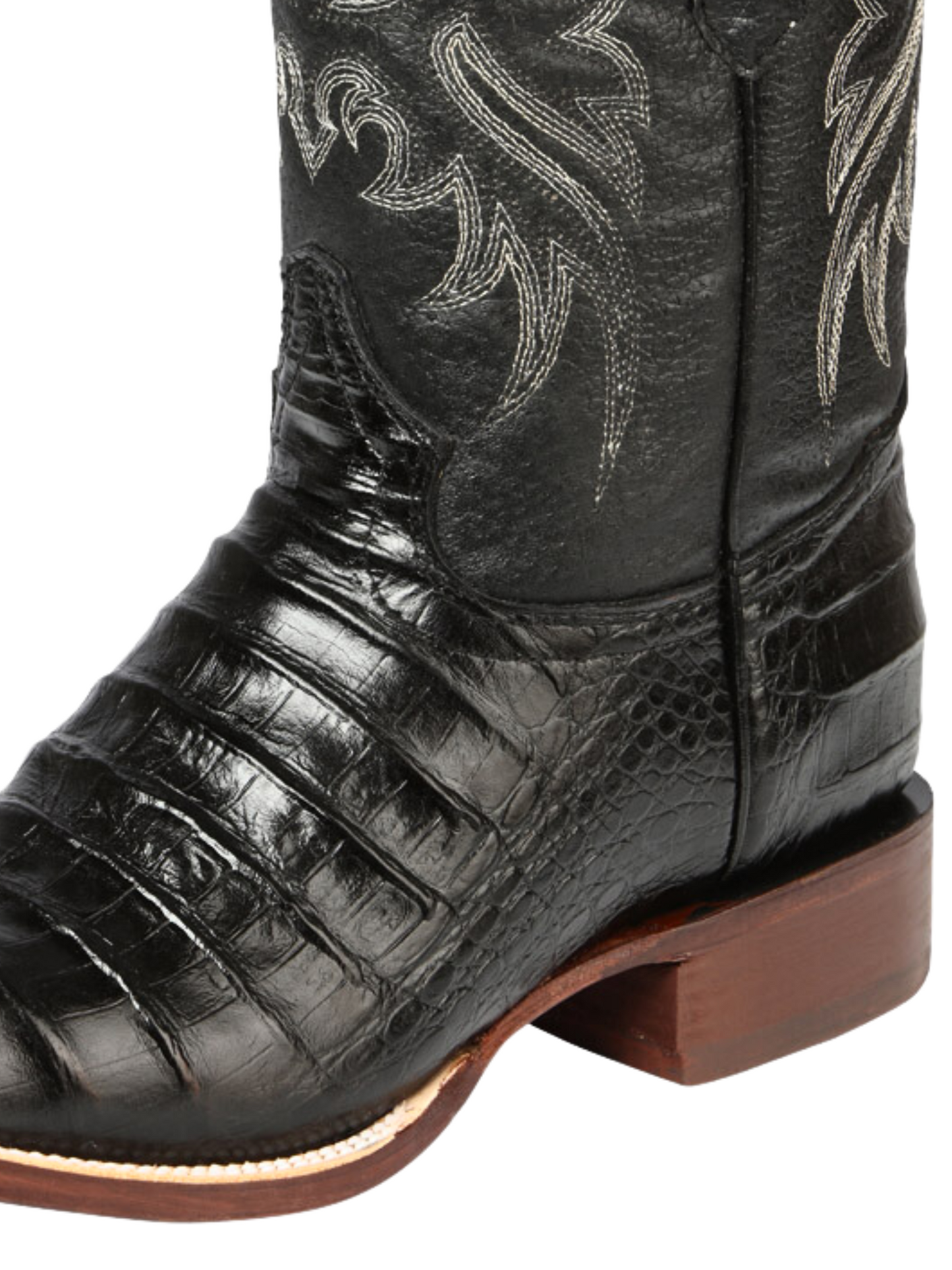 Botas Vaqueras Rodeo Imitacion de Caiman Belly Grabado en Piel Vacuno para Hombre 'El Señor de los Cielos' - ID: 44938 Botas Caiman Print El Señor de los Cielos 