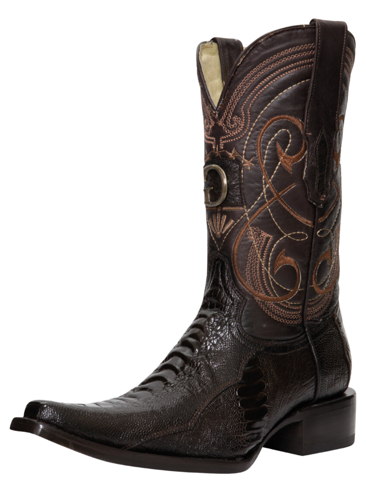 El General Men's Exotic Ostrich Leg Cowboy Boots