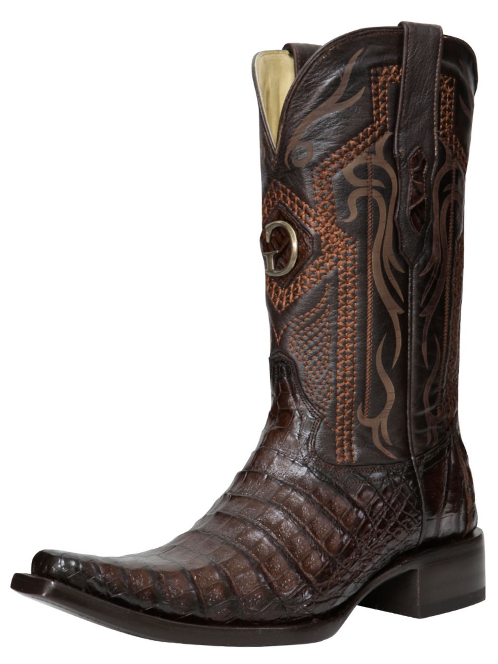 Honey Caiman Belly R-Toe Cowboy Boots