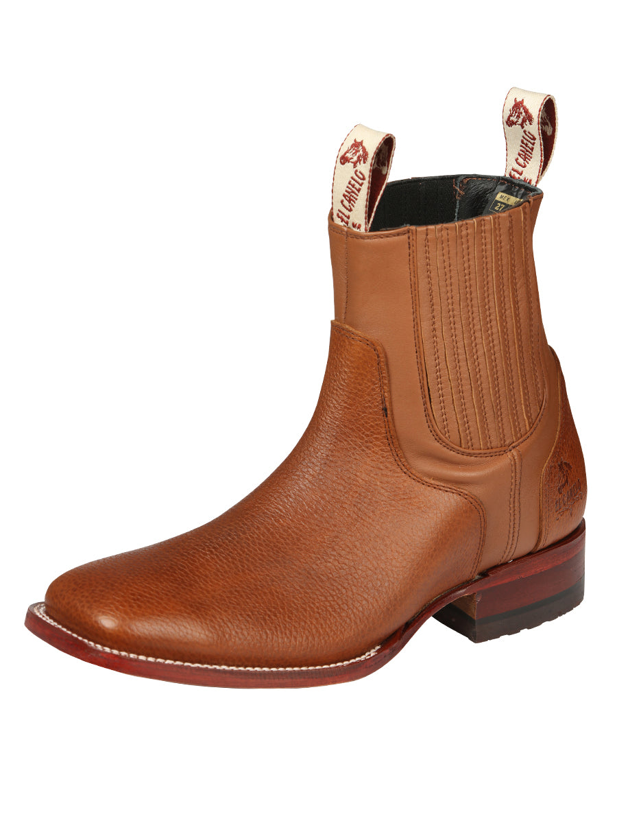 Botines Vaqueros Rodeo Clasicos de Piel Genuina para Hombre 'El Canelo' - ID: 45209 Botines Vaqueros Rodeo El Canelo Tan