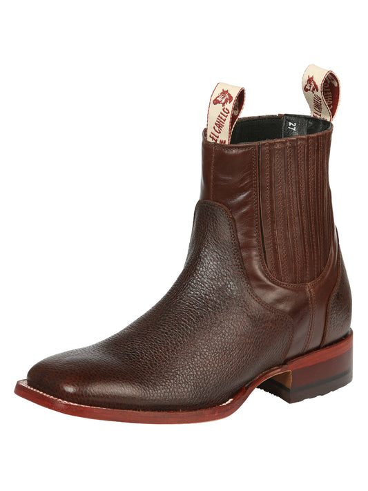 Botines Vaqueros Rodeo Clasicos de Piel Genuina para Hombre 'El Canelo' - ID: 45210 Botines Vaqueros Rodeo El Canelo Choco