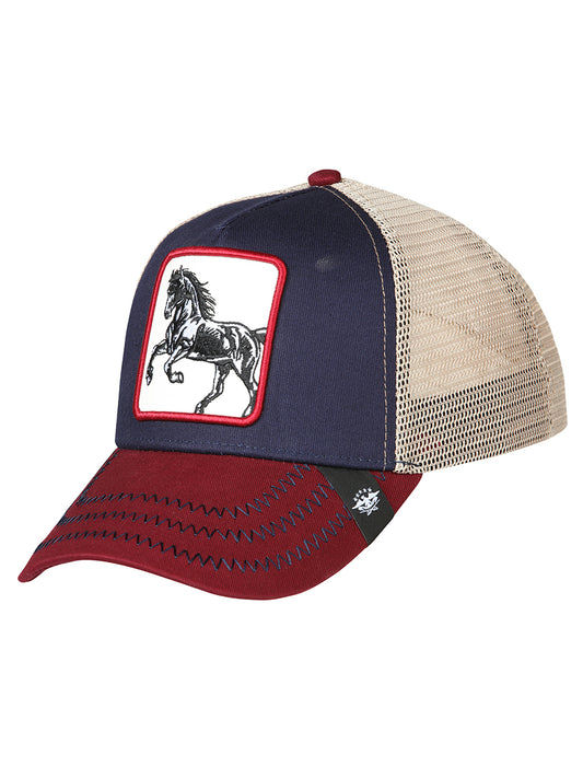 Gorra Bordada Caballo de Poliester 'El General' - ID: 45251 Gorras El General Red/Blue