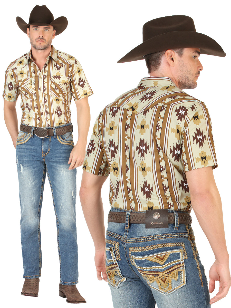 Pantalon Vaquero de Mezclilla Premium Boot Cut, Bordado Stretch Azul Oscuro para Hombre 'Centenario' - ID: 45537 Pantalones de Vaquero Centenario Dark Blue