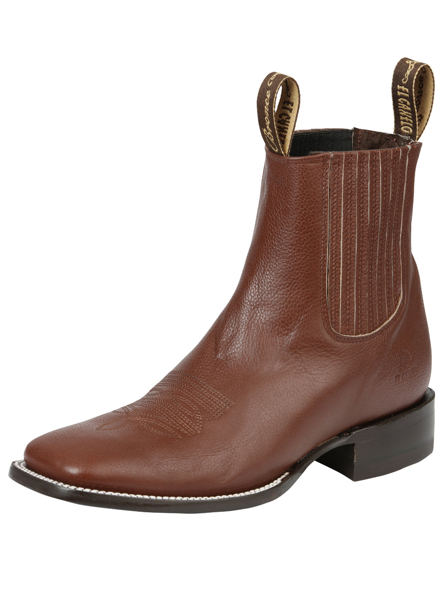 Botines Vaqueros Rodeo Clasicos de Piel Genuina para Hombre 'El Canelo' - ID: 45753 Botines Vaqueros Rodeo El Canelo Shedron