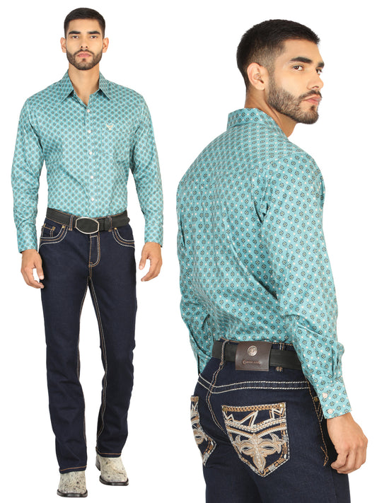 Pantalon Vaquero de Mezclilla Boot Cut, Bordado Stretch Azul Oscuro para Hombre 'El General' - ID: 45848 Pantalones de Vaquero El General Dark Blue