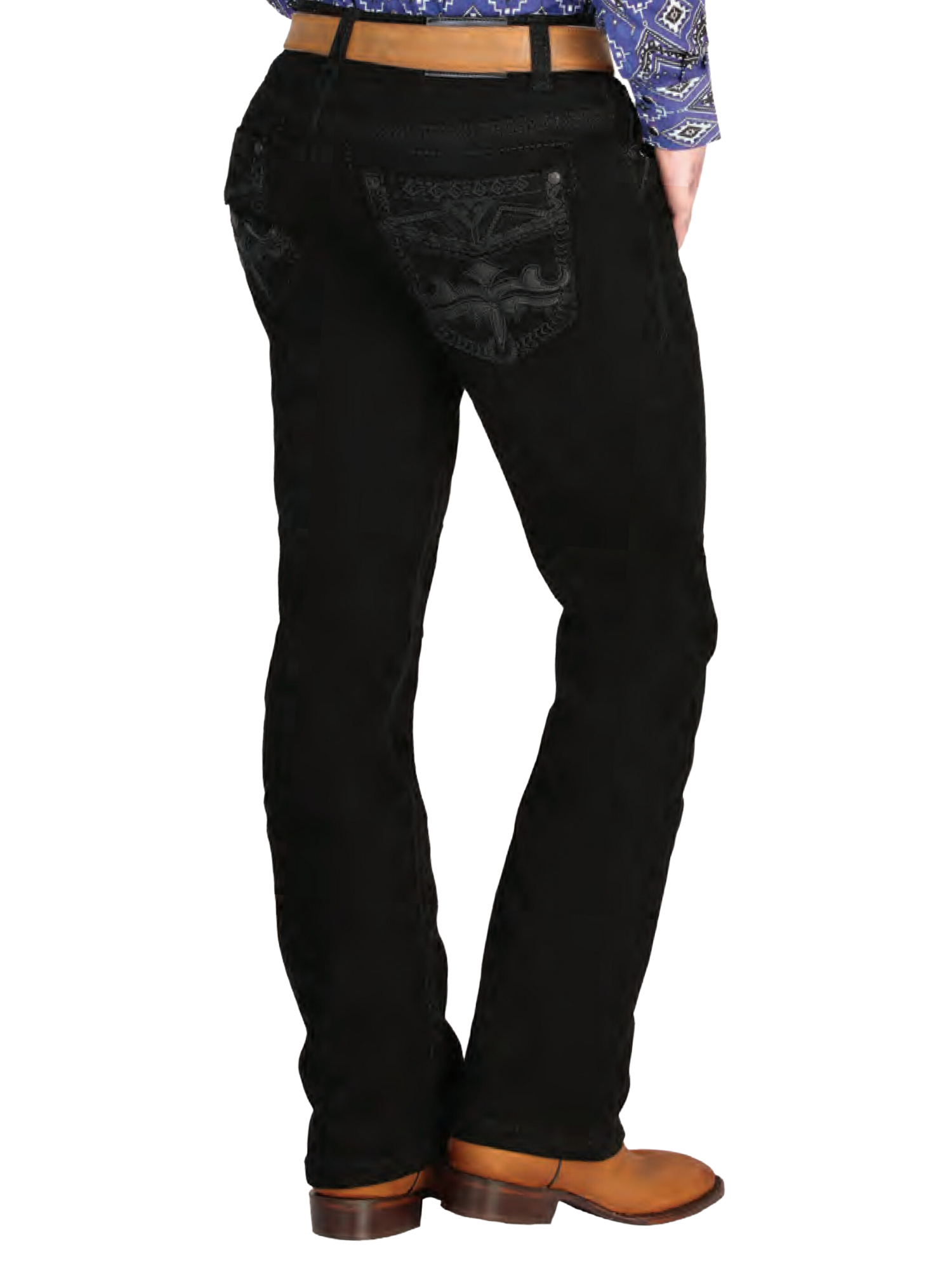 Pantalon Vaquero de Mezclilla Boot Cut Negro para Hombre 'Centenario' - ID: 44837 Denim Jeans Centenario 