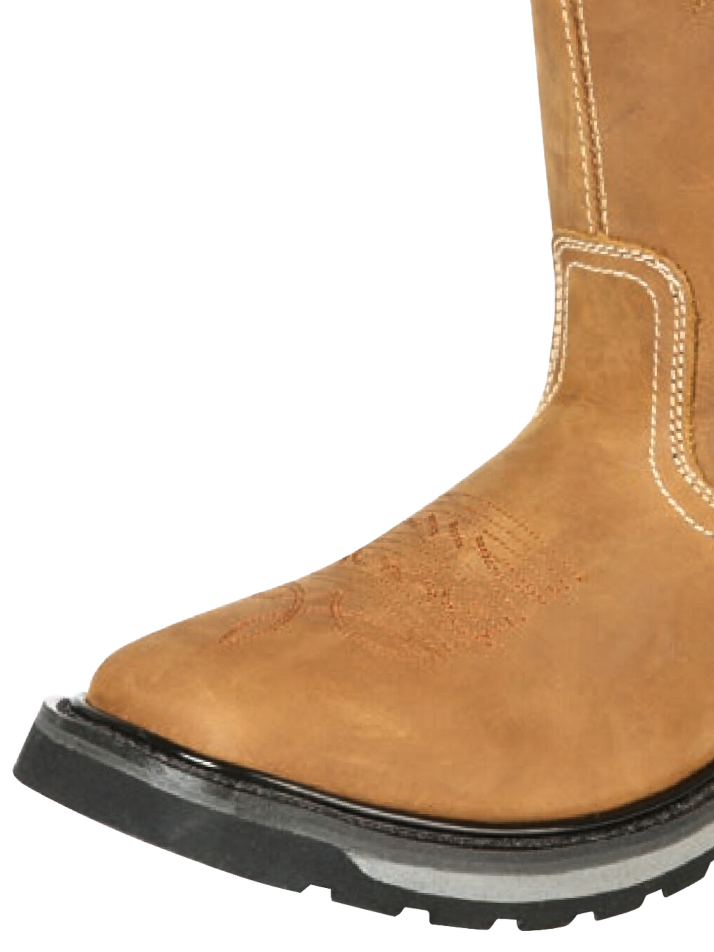 Men's Genuine Leather Soft Toe Pull-On Tube Rodeo Work Boots 'El General' - ID: 51274 Work Boots El General