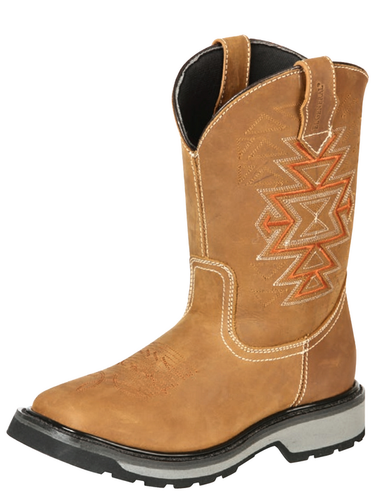 Work Boots Rodeo Pull-On Tube with Genuine Leather Soft Tip for Men 'El General' - ID: 51274