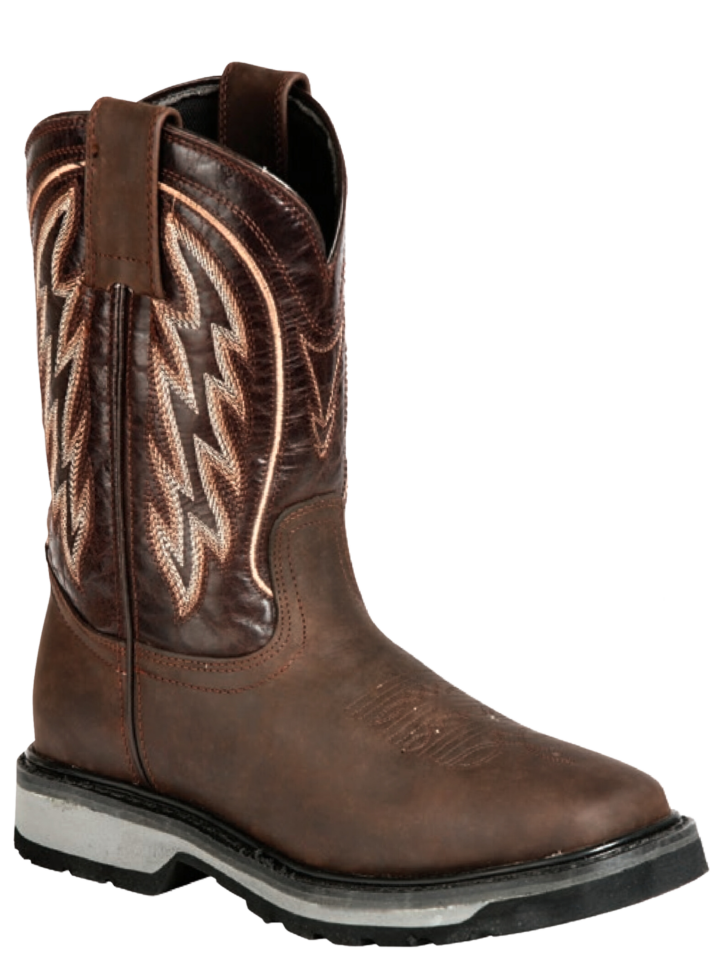 Men's Genuine Leather Soft Toe Pull-On Tube Rodeo Work Boots 'El General' - ID: 51278 Work Boots El General