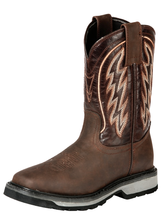 Work Boots Rodeo Pull-On Tube with Genuine Leather Soft Tip for Men 'El General' - ID: 51278