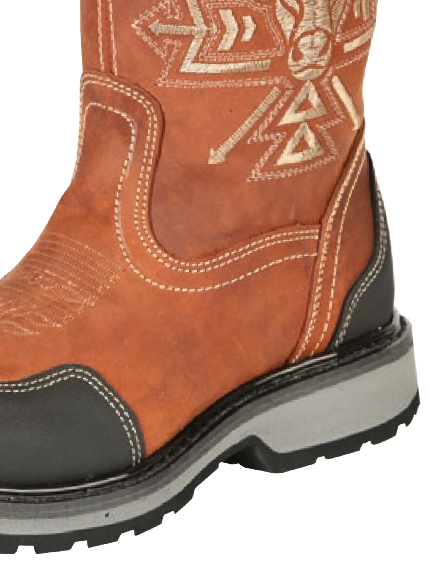 Men's Genuine Leather Soft Toe Pull-On Tube Rodeo Work Boots 'El General' - ID: 51281 Work Boots El General