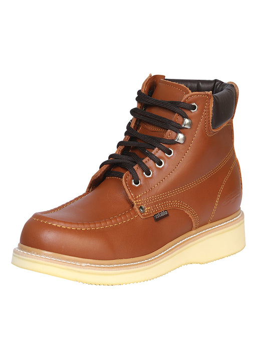 Lace-Up Work Boots with Soft Toe Genuine Leather for Men 'Establo' - ID: 91202 Work Boots Establo Miel