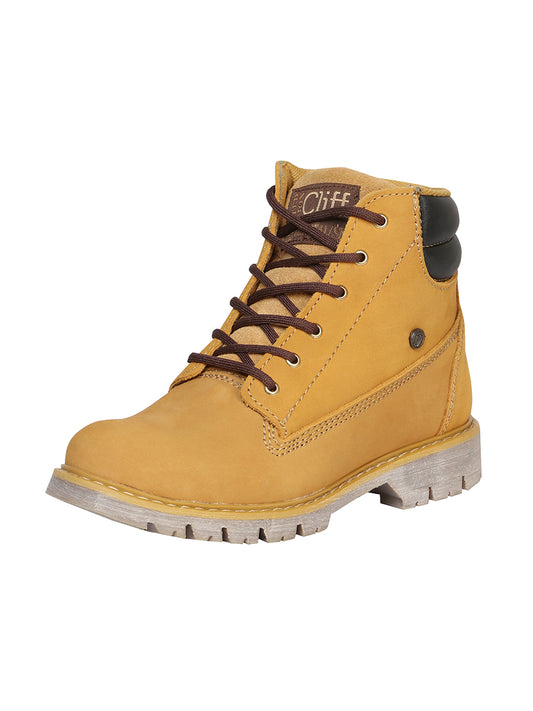 Nubuck Leather Soft Toe Lace-up Work Boots for Women/Youth 'Procliff Protection' - ID: 91467
