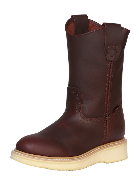Pull-On Tube Work Boots with Genuine Leather Soft Tip for Women / Young 'Stable' - ID: 91542