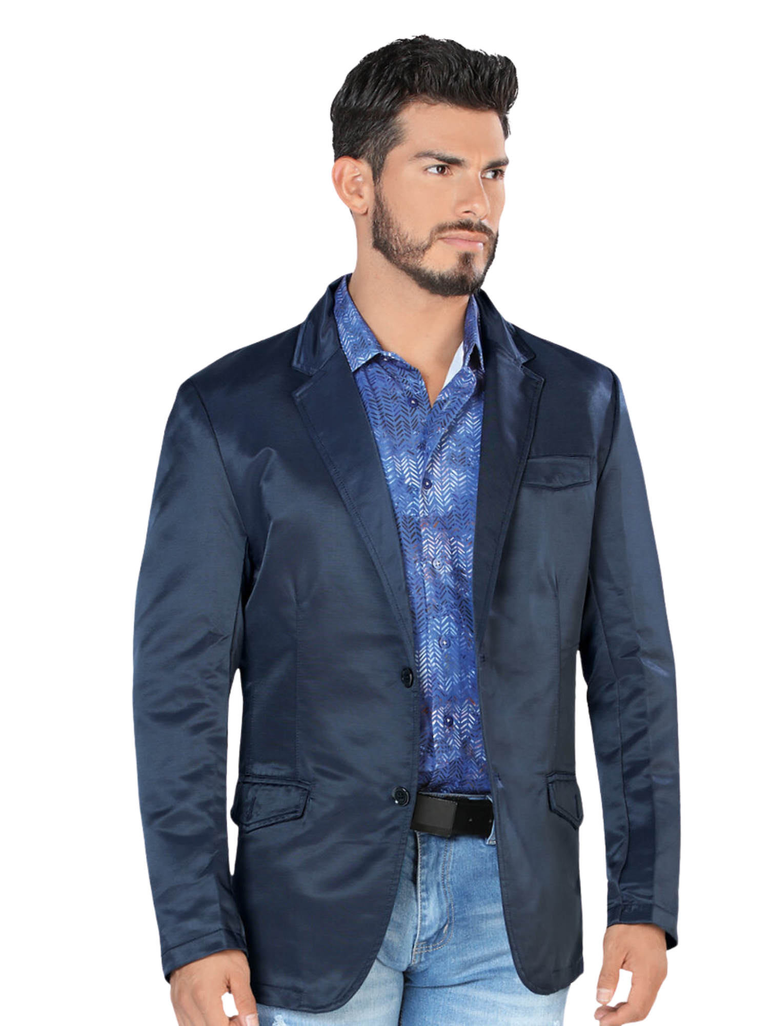 Saco Casual Liso para Hombre 'Lamasini' - ID: 492 Sacos Casuales Lamasini Navy