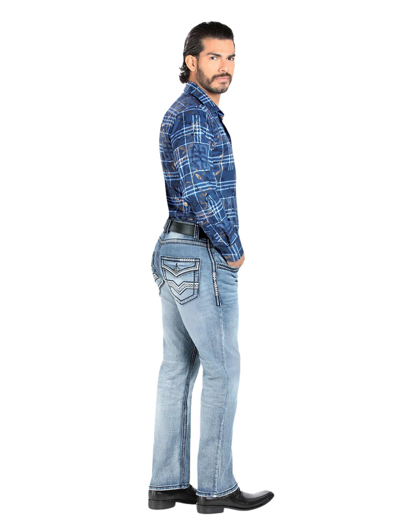 Pantalon Vaquero de Mezclilla Stretch Boot Cut para Hombre 'Lamasini' - ID: 1851 Pantalones de Vaquero Lamasini 