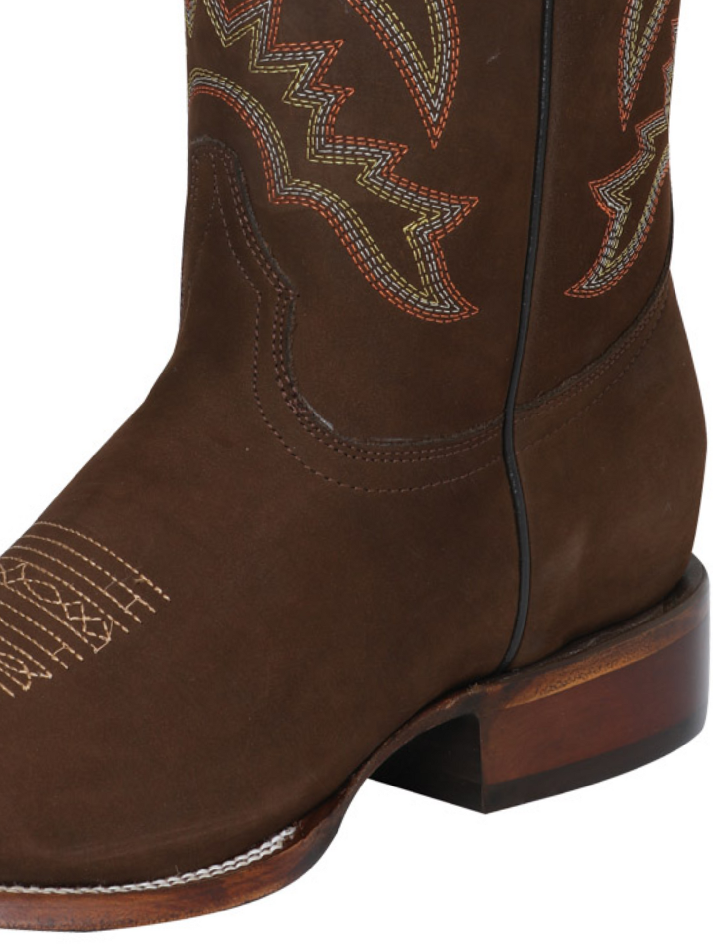 Classic Nobuck Leather Rodeo Cowboy Boots for Men 'The Lord of the Skies' - ID: 124065