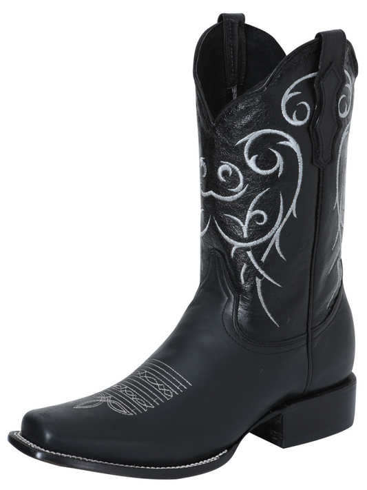 Classic Genuine Leather Rodeo Cowboy Boots for Men 'El Señor de los Cielos' - ID: 124069 Cowboy Boots El Señor de los Cielos Black