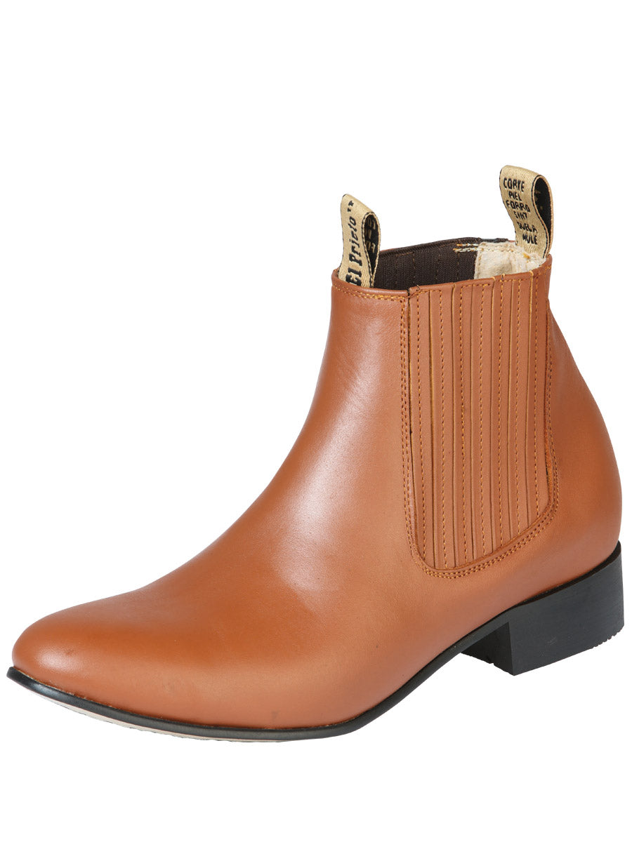 Classic Genuine Leather Charro Ankle Boots for Men 'El Prieto' - ID: 126340