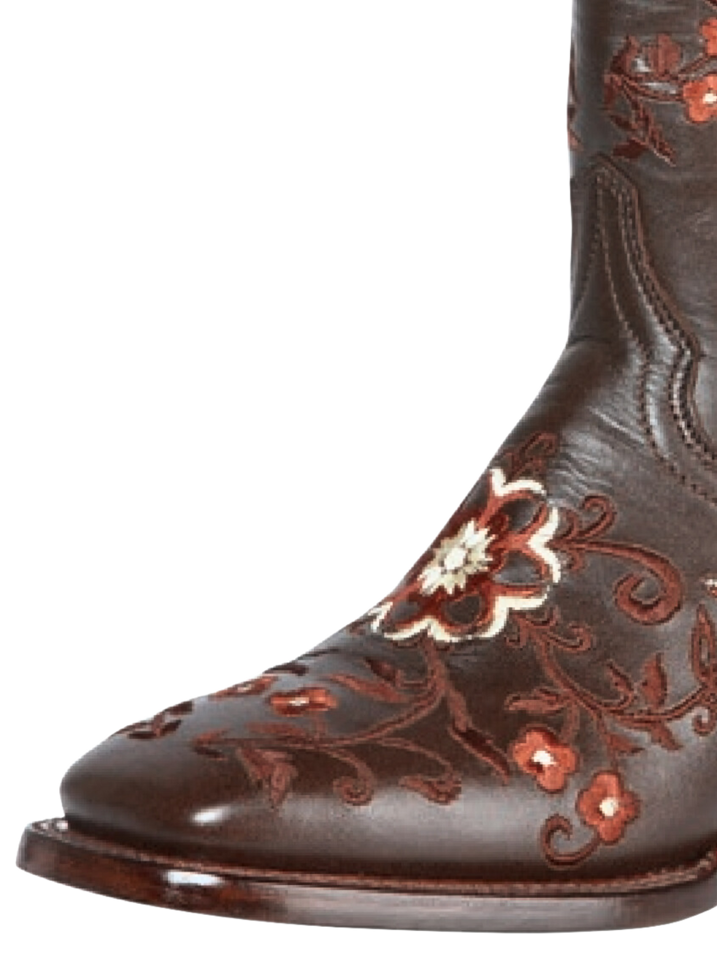 Women's Genuine Leather Flower Embroidered Rodeo Cowboy Boots 'Jar Boots' - ID: 126444 Cowgirl Boots Jar Boots