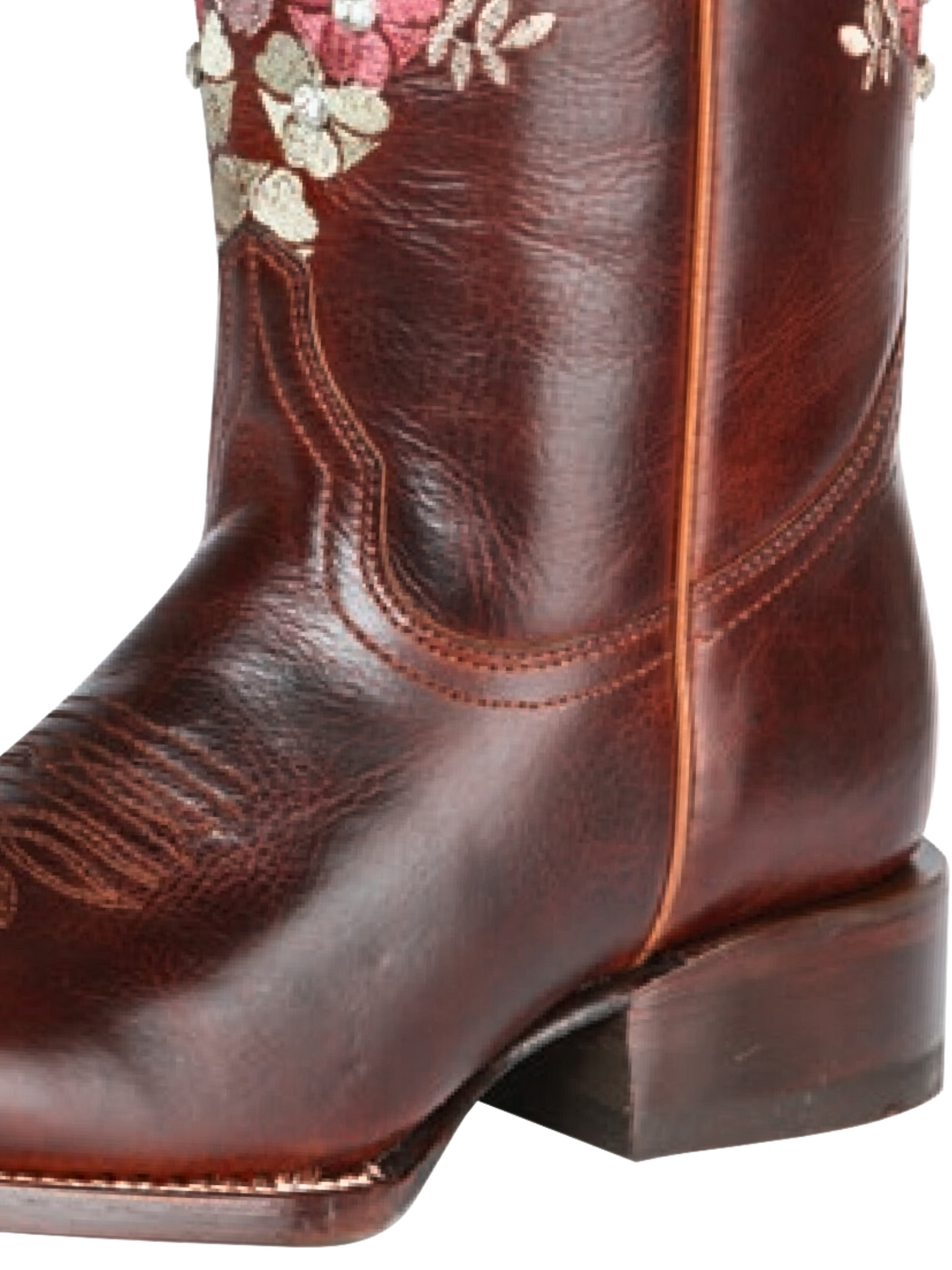 Rodeo Cowboy Boots with Genuine Leather Flower Embroidered Tube for Women 'Jar Boots' - ID: 126449