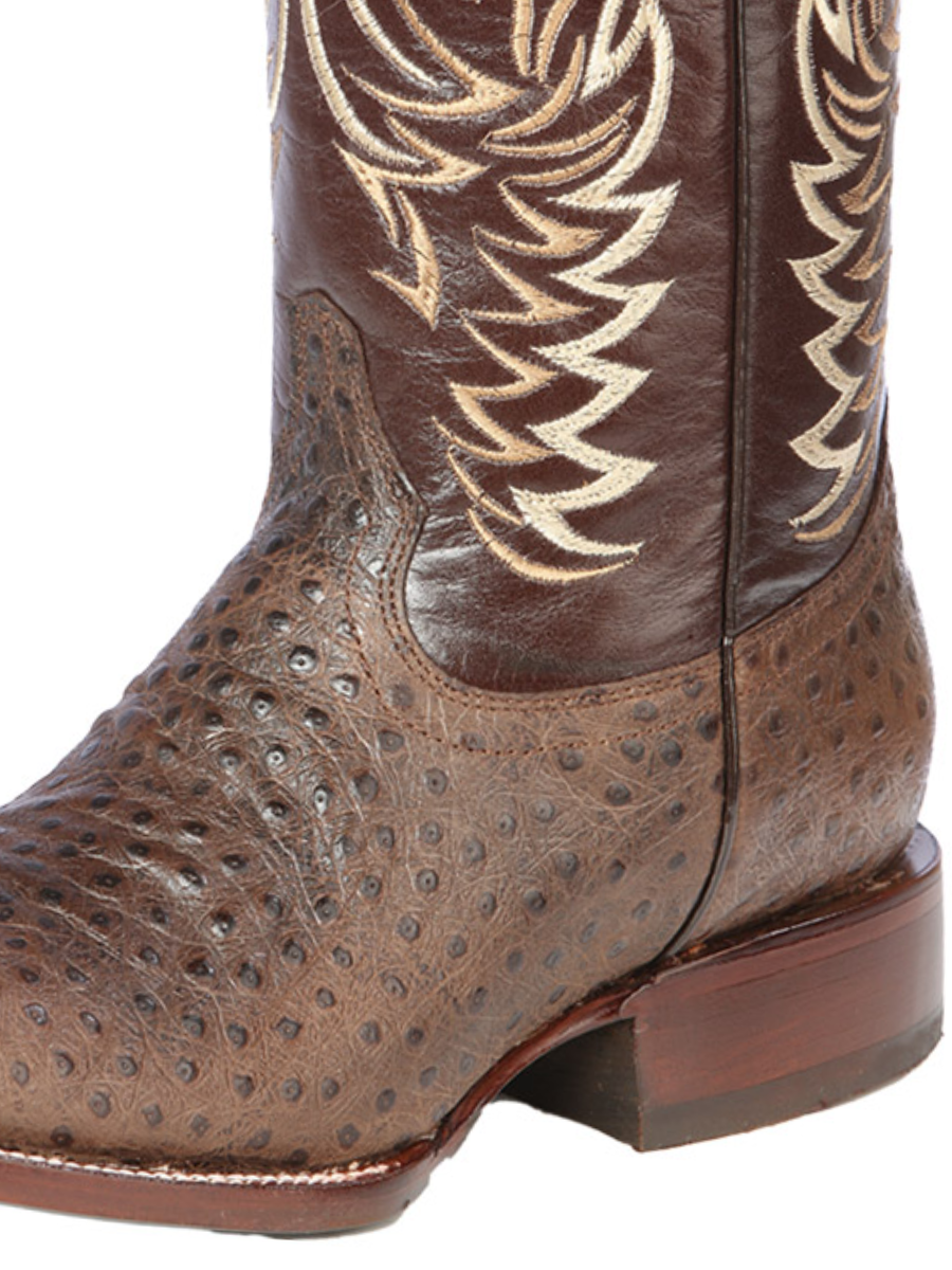 Imitation Ostrich Engraved Cow Leather Cowboy Boots for Men 'Jar Boots' - ID: 126523