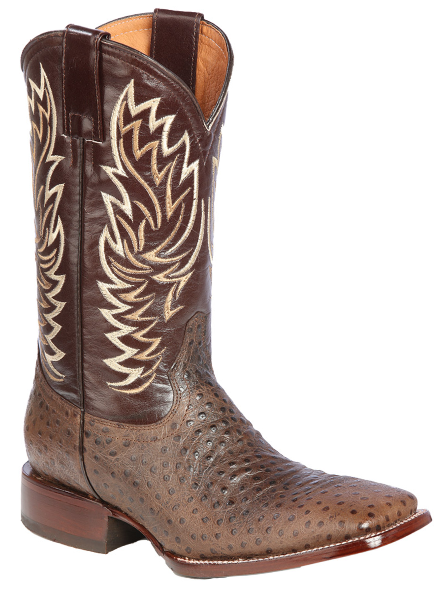 Imitation Ostrich Engraved Cow Leather Cowboy Boots for Men 'Jar Boots' - ID: 126523