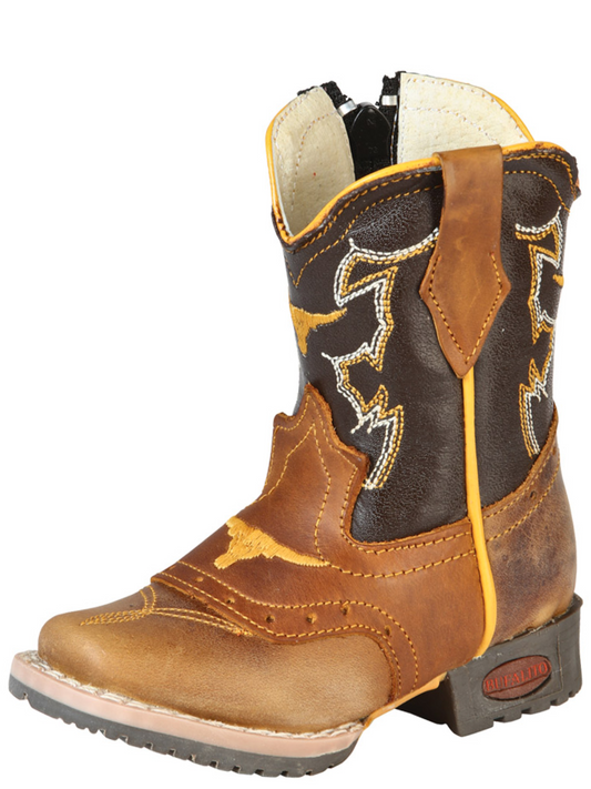 Kids - Rodeo Cowboy Boots with Genuine Leather Mask for Babies 'Jar Boots' - ID: 126574