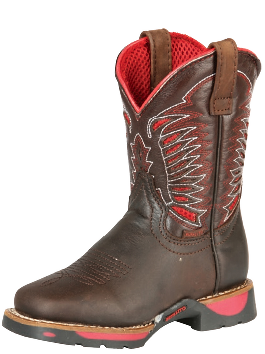 Kids - Classic Genuine Leather Rodeo Cowboy Boots for Children 'Buffalo' - ID: 126588 Cowboy Boots Buffalo Cafe