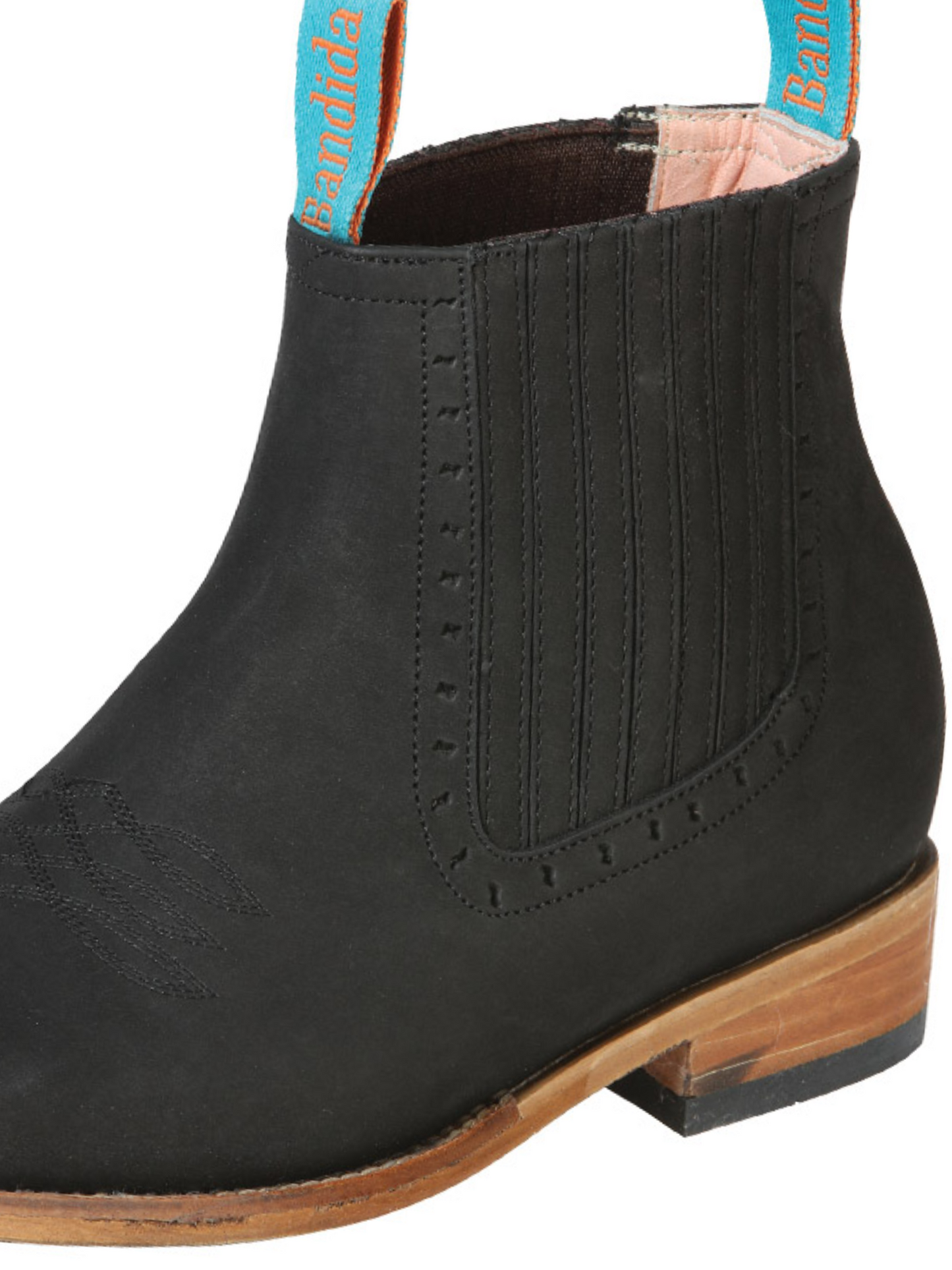 Classic Nubuck Leather Rodeo Cowboy Ankle Boots for Women 'La Barca' - ID: 126663 Western Ankle Boots La Barca