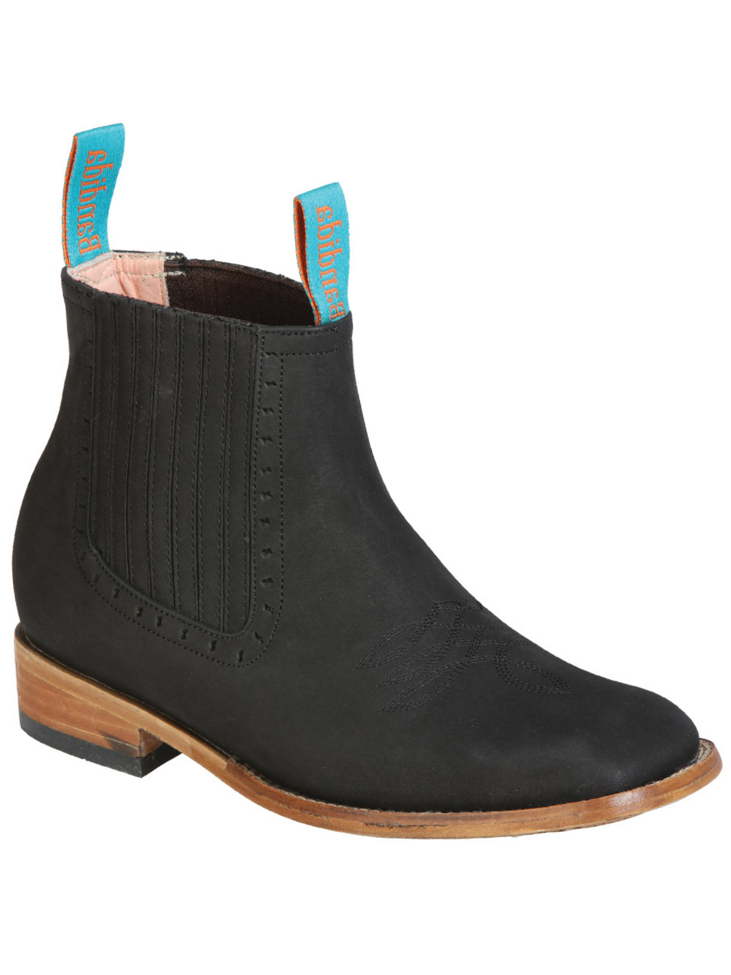 Classic Nubuck Leather Rodeo Cowboy Ankle Boots for Women 'La Barca' - ID: 126663 Western Ankle Boots La Barca