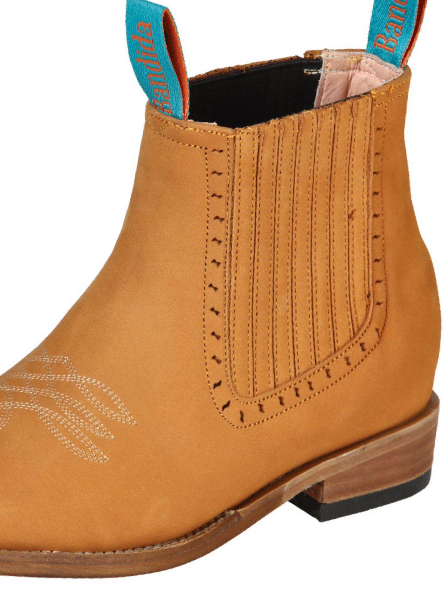 Classic Nubuck Leather Rodeo Cowboy Ankle Boots for Women 'La Barca' - ID: 126664 Western Ankle Boots La Barca