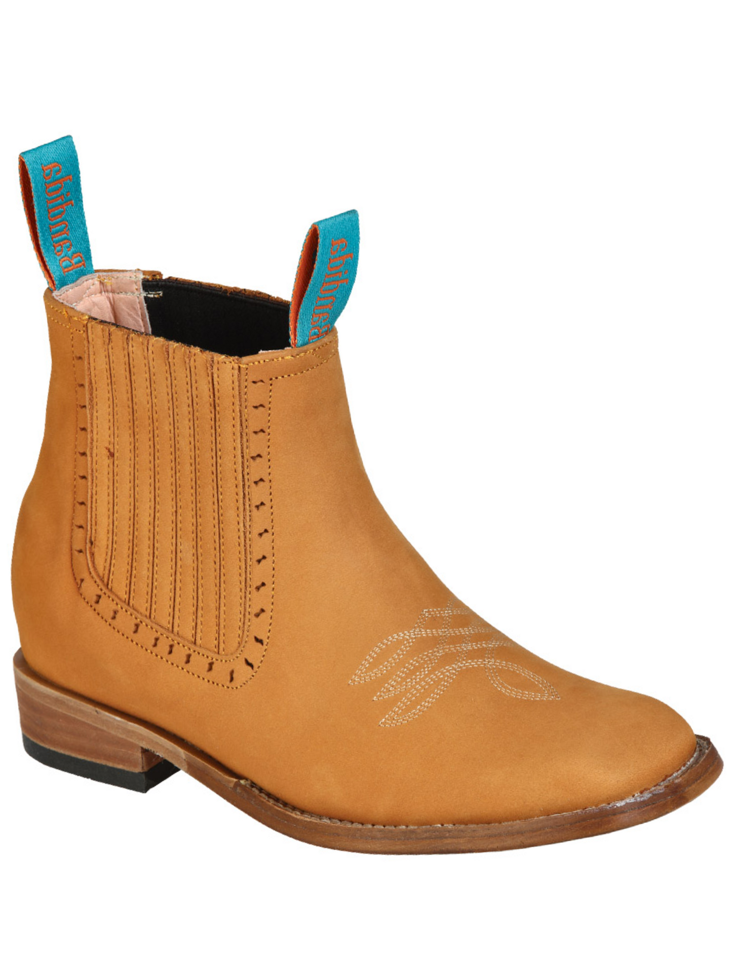 Classic Nubuck Leather Rodeo Cowboy Ankle Boots for Women 'La Barca' - ID: 126664 Western Ankle Boots La Barca