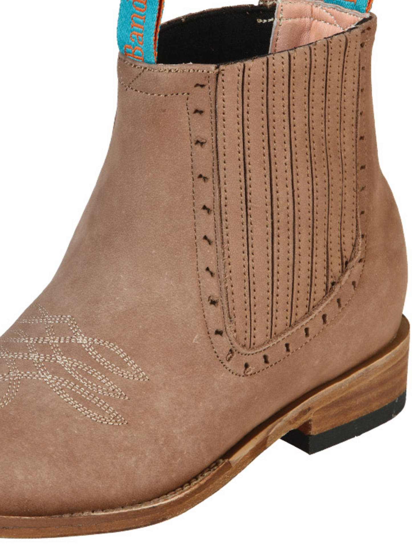 Classic Nubuck Leather Rodeo Cowboy Ankle Boots for Women 'La Barca' - ID: 126665 Western Ankle Boots La Barca